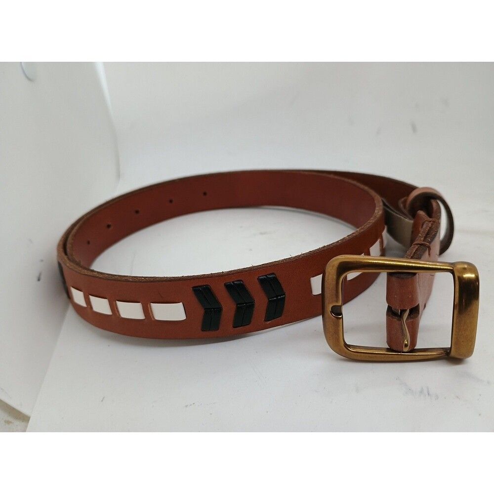 Fossil Leather Belt Women’s Sz Medium Brown Black White